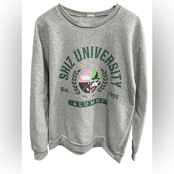 Source Unknown Tops - Wicked “Shiz University” Gray Crewneck Sweatshirt - XXL
